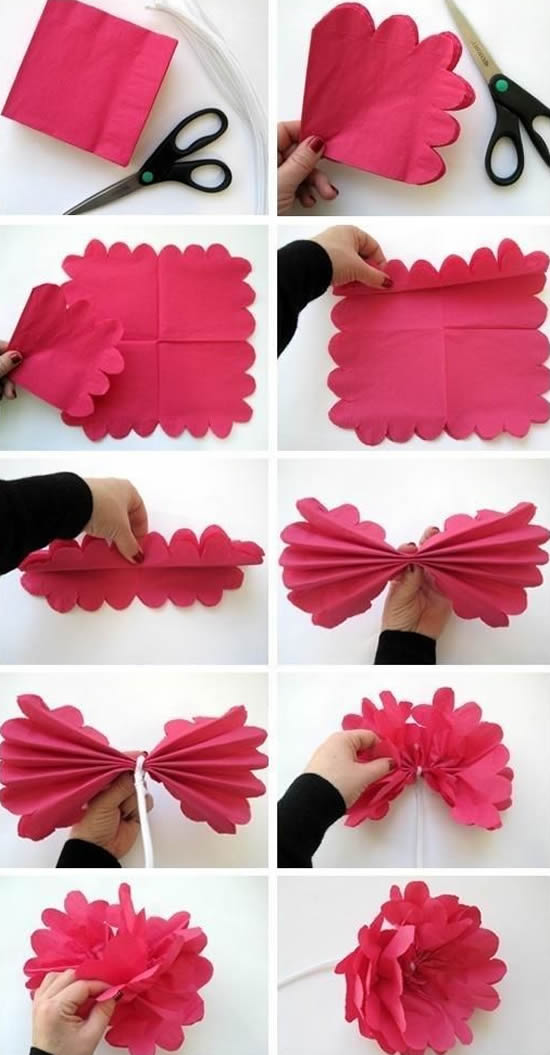 Como Fazer Buquês de Noiva com Flores de Papel de Seda Duradouras