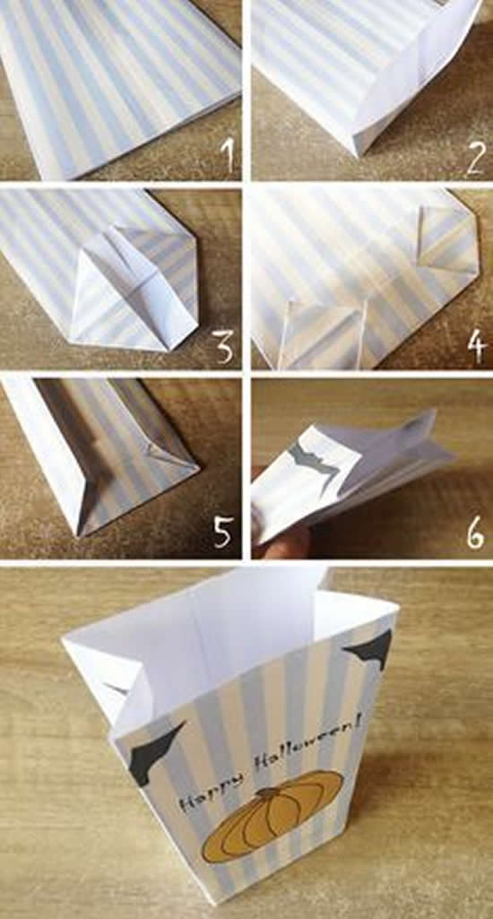 como fazer sacola de papel