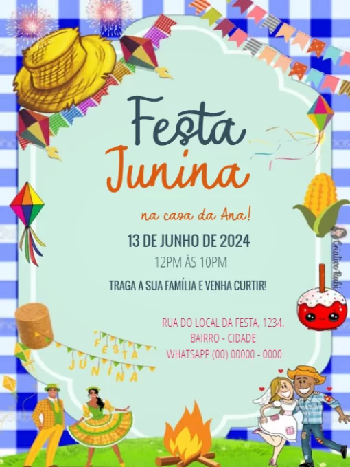como fazer um convite de festa junina