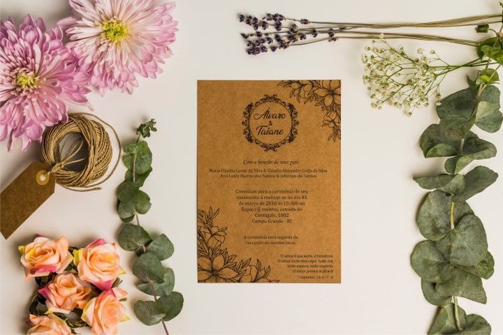convite casamento rustico