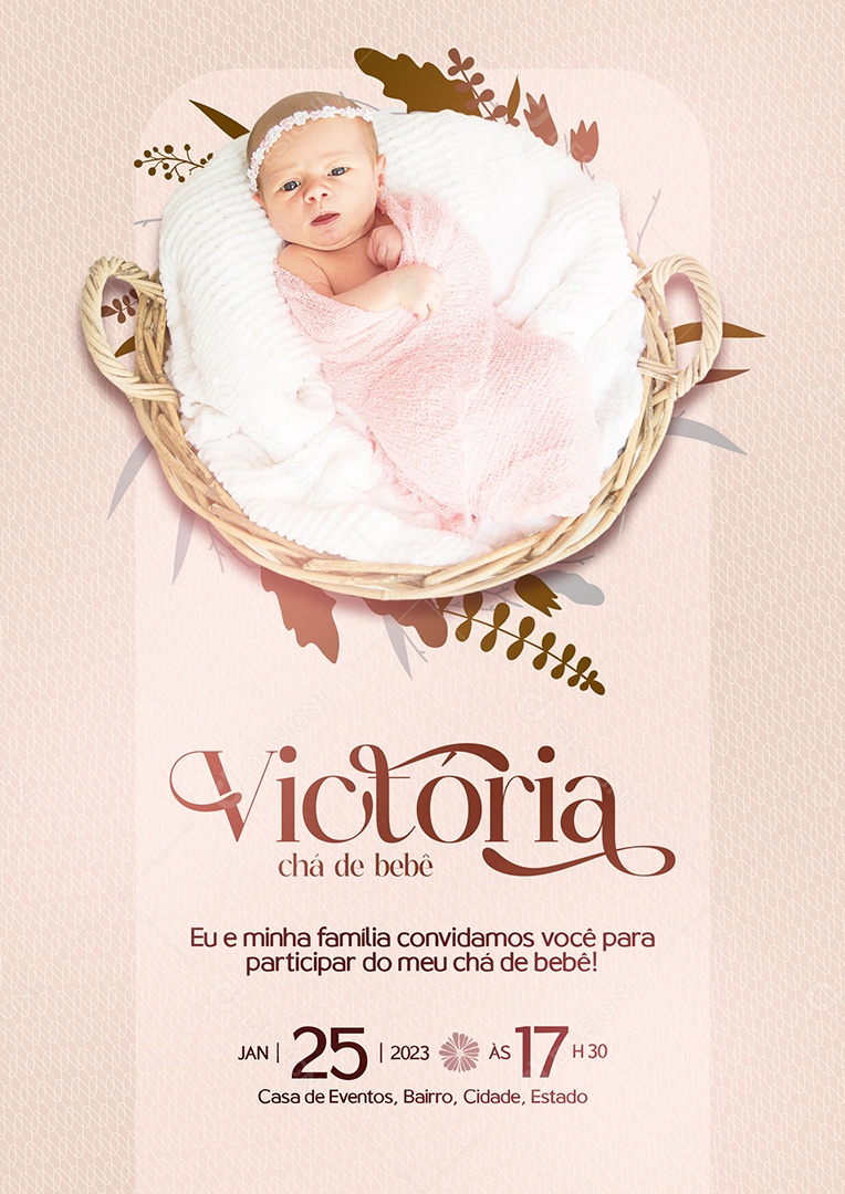 convite digital vs físico chá de bebê