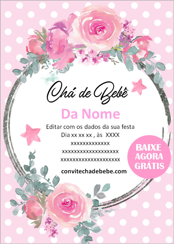 convite cha de bebe menina gratis ou pago qual vale a pena