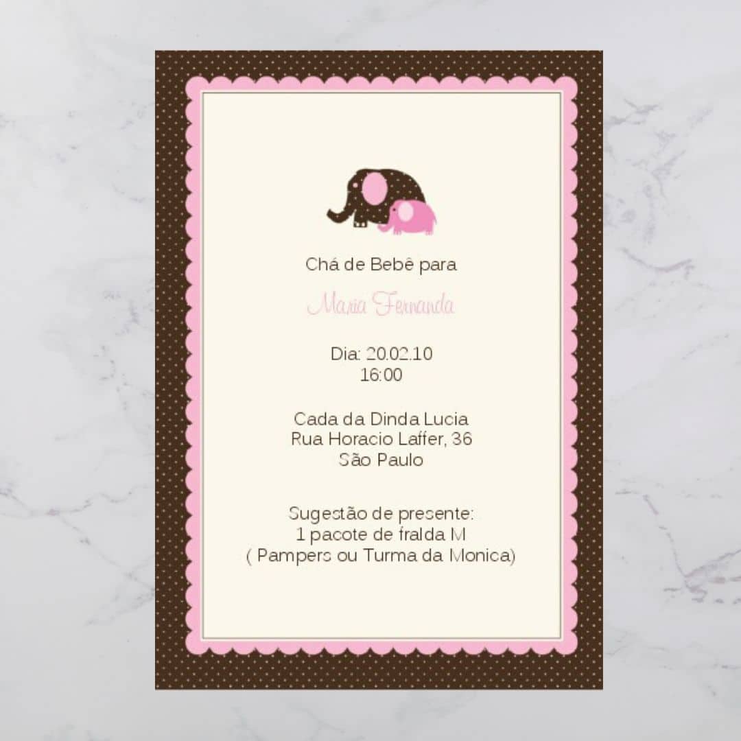 erros comuns ao criar convite cha de bebe feminino