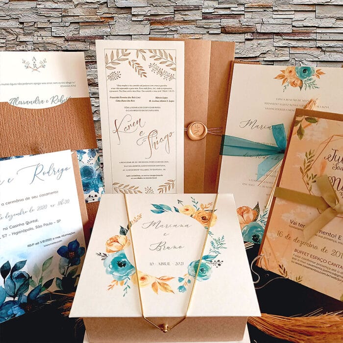 convite de casamento rustico vs moderno