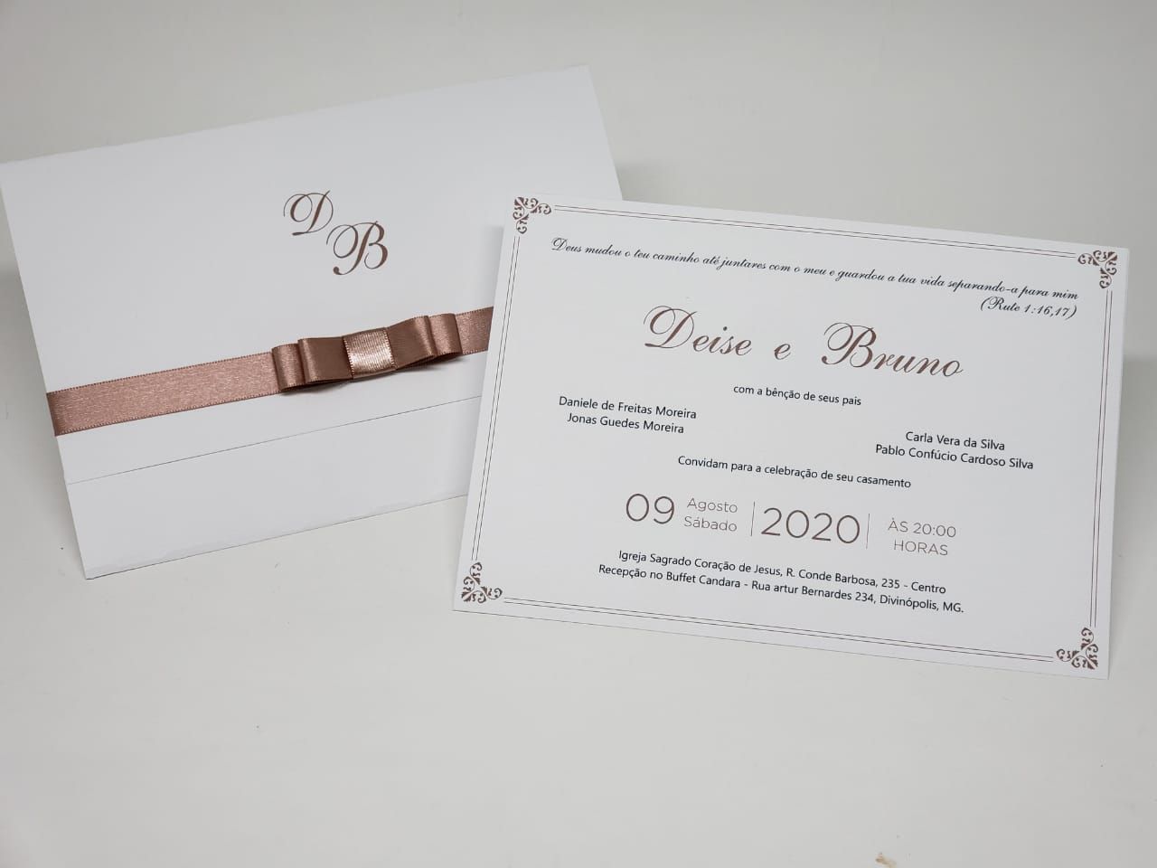 convite de casamento simples com foto