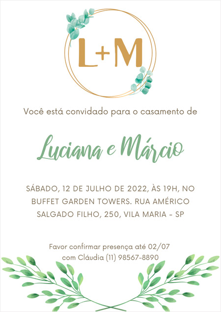convite de casamento simples com foto