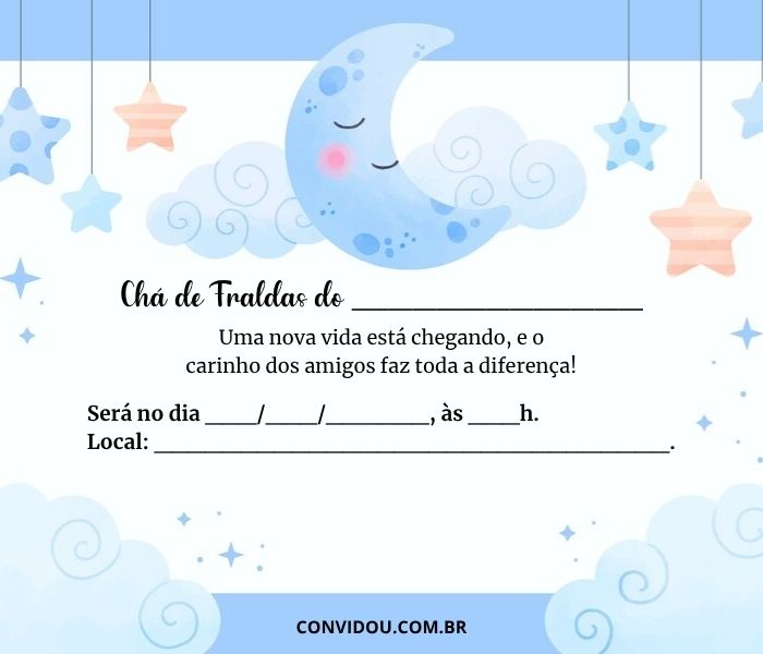ideias de convite de chá de bebê menino criativos