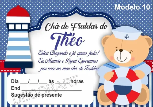 convite de chá de bebê menino digital vs impresso