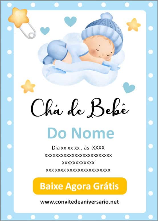 convite de chá de bebê menino digital vs impresso