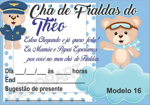 convite de chá de bebê menino tema safari editável