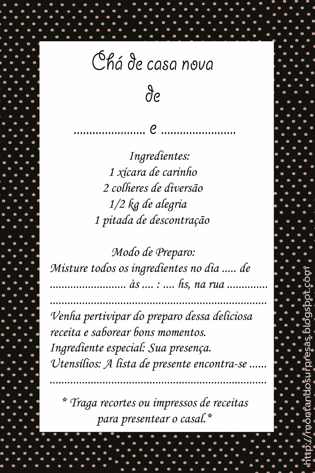 como fazer convite de casa nova no word