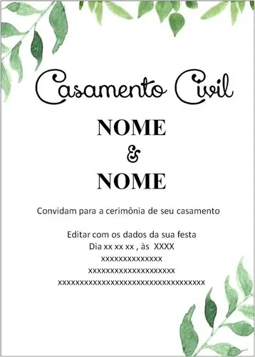 quanto custa convite casamento civil