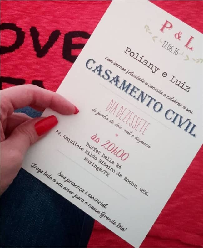 convites casamento civil simples