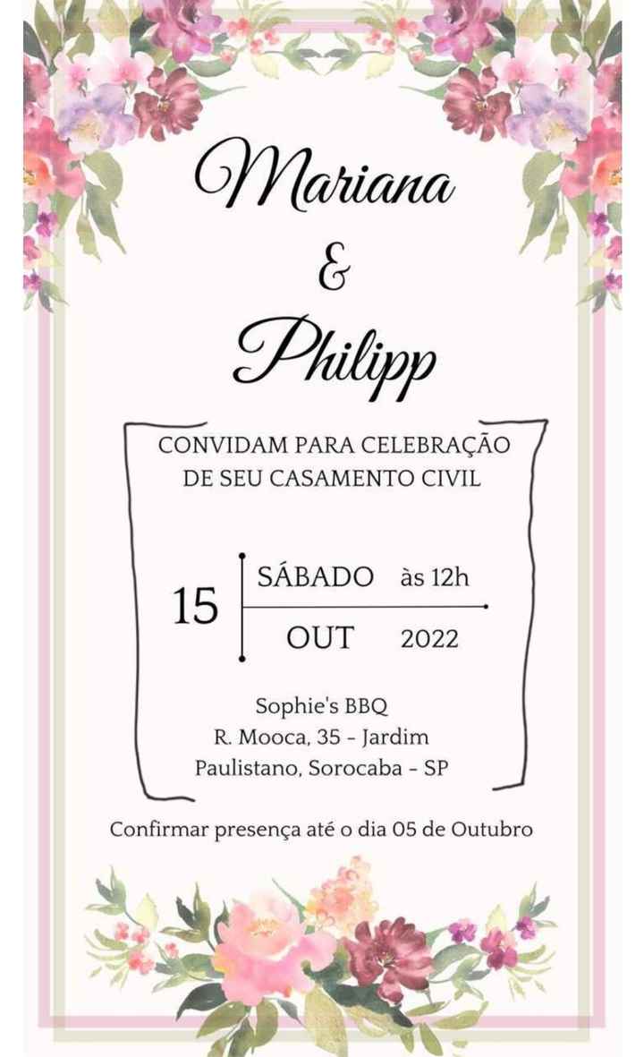 convite casamento civil impresso ou digital