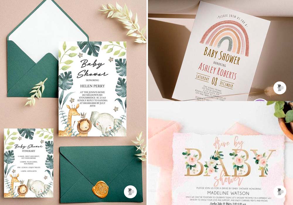 convites de chá de bebê