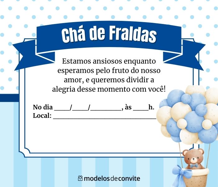 quanto custa um convite de cha de fralda personalizado