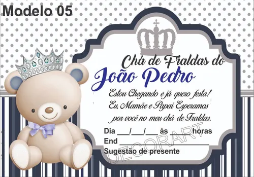 convite cha de fralda digital vs impresso qual escolher