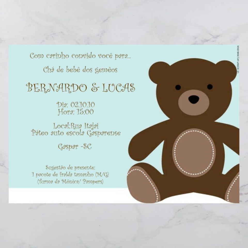 convite cha fraldas barato e criativo