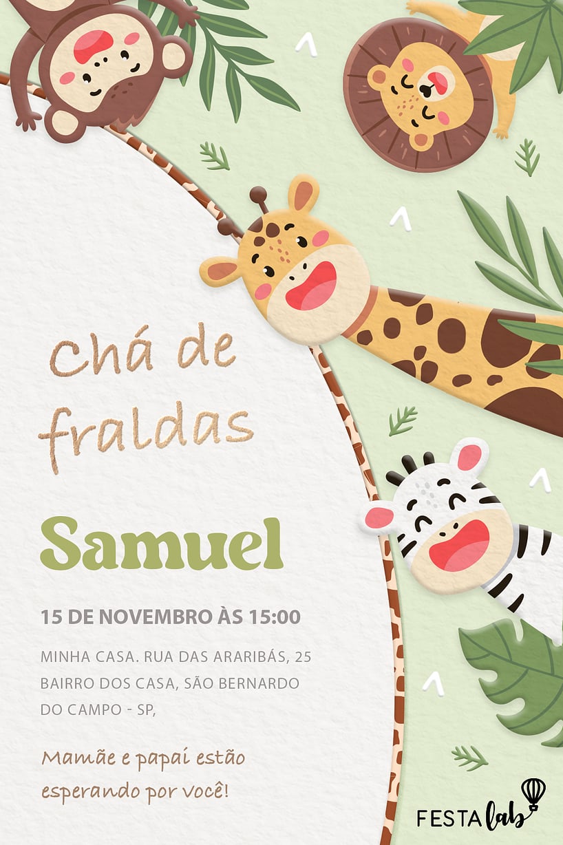 convites de chá de fraldas criativos