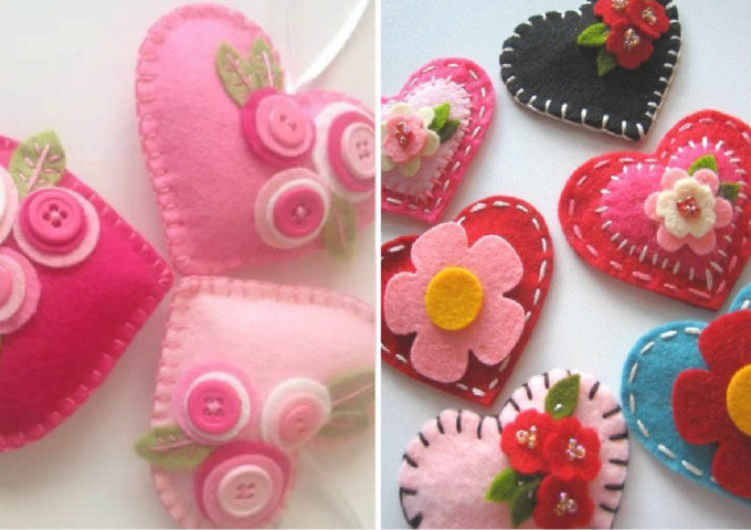 Lembrancinhas de Casamento e Maternidade com Coração de Feltro: Inspirações