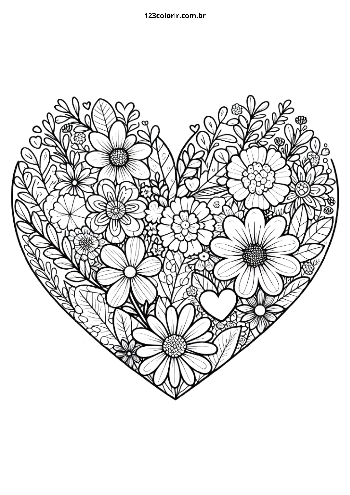 ideias de desenhos de coração para pintar e imprimir