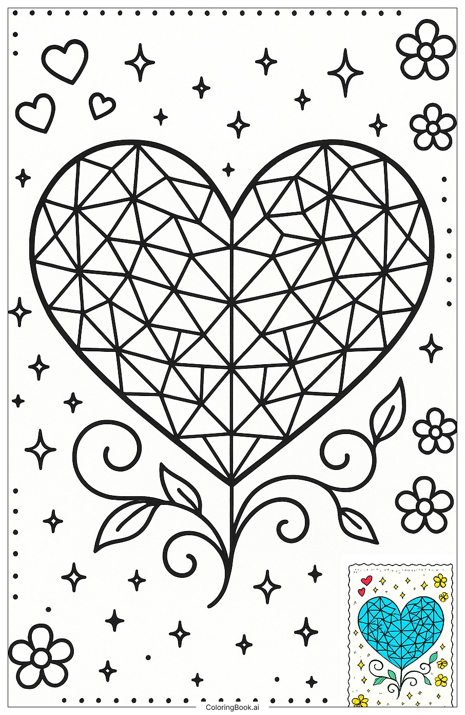 como pintar um coração kawaii passo a passo