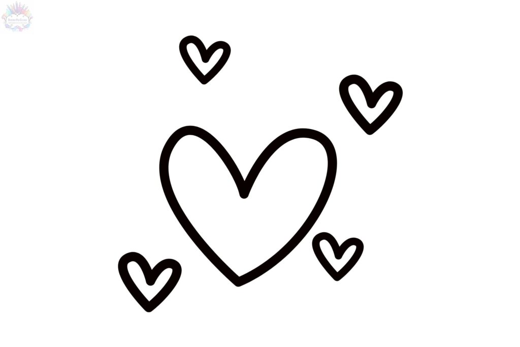 desenho de coração para colorir vs coração de madeira para pintar