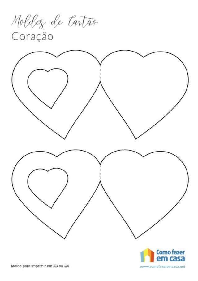 moldes de corações pequenos variados