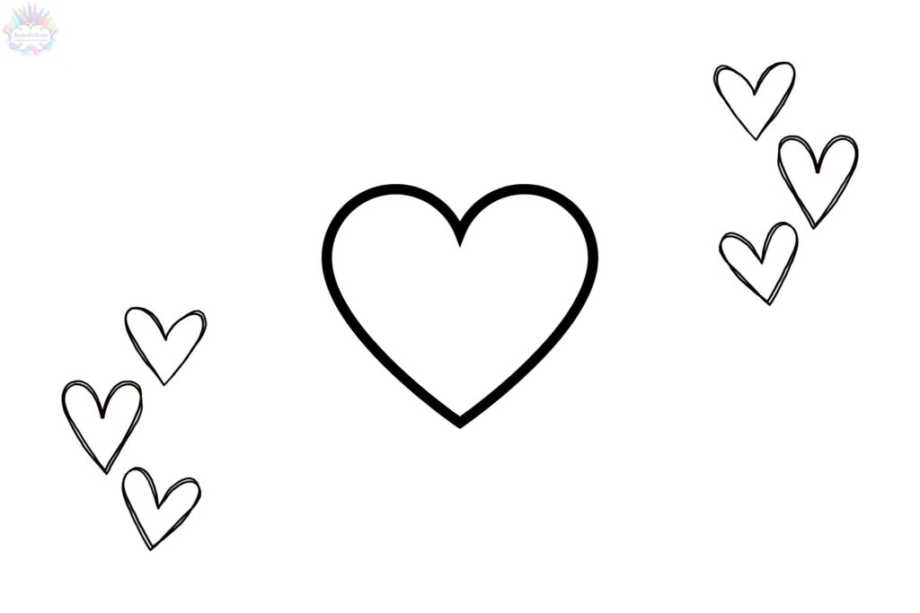 folha com mini corações para imprimir