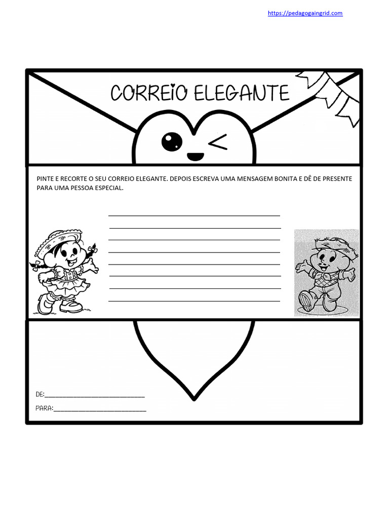correio elegante escolar para imprimir