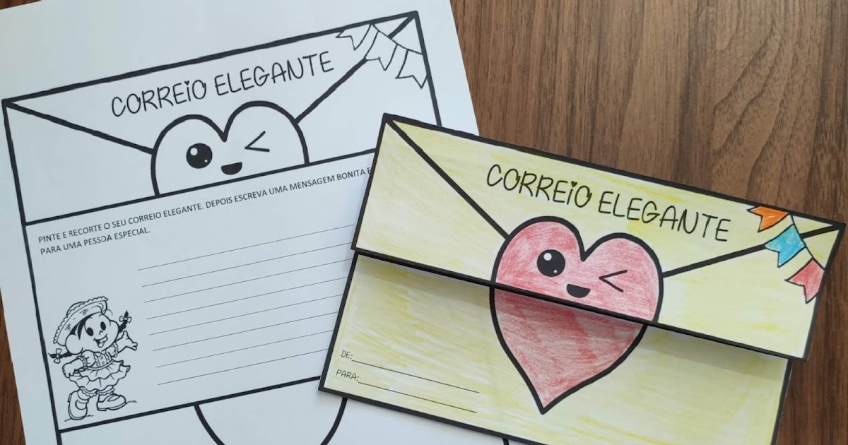 correio elegante romântico para imprimir