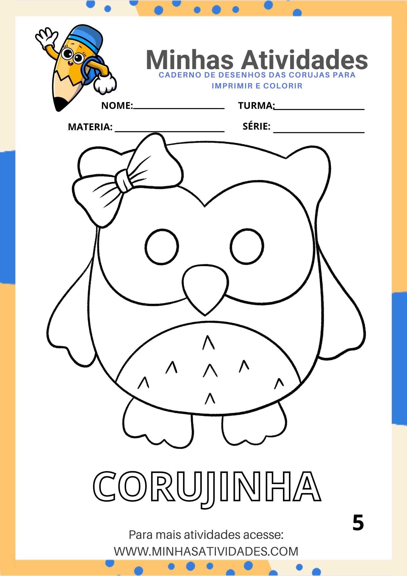custo de materiais para colorir desenhos de corujas