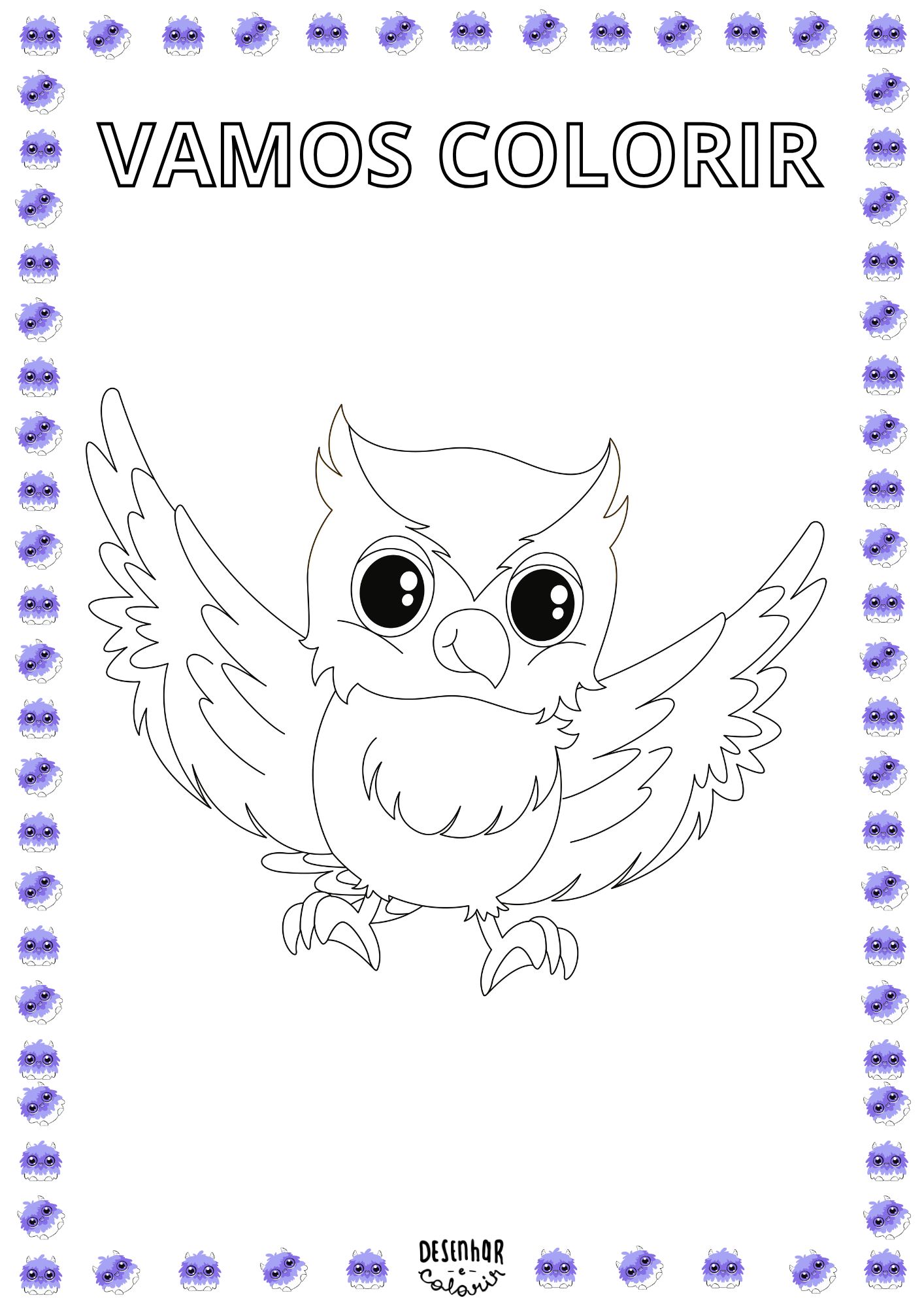 custo de materiais para colorir desenhos de corujas