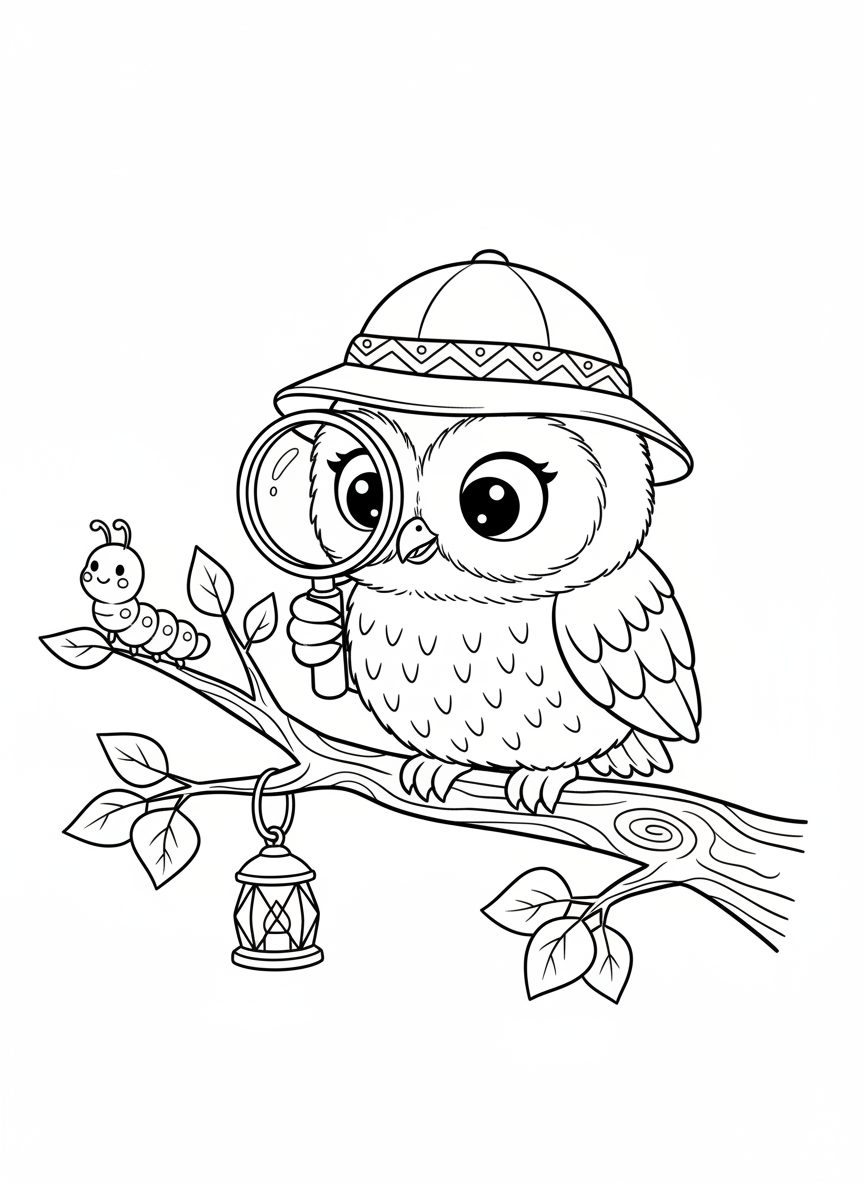 desenhos de corujinhas fofas para colorir com giz de cera