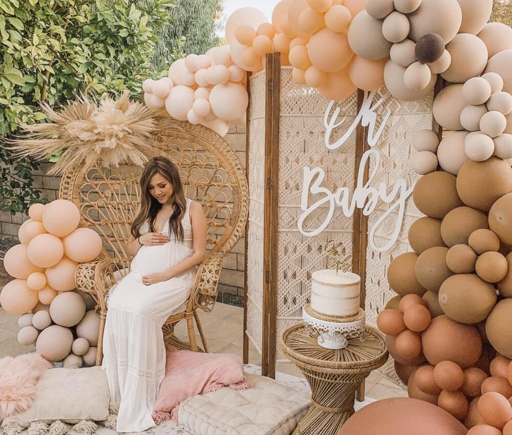 decoração cha bebe rosa e marrom