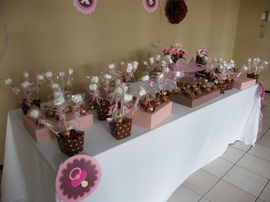 quanto custa decoração cha bebe rosa marrom simples