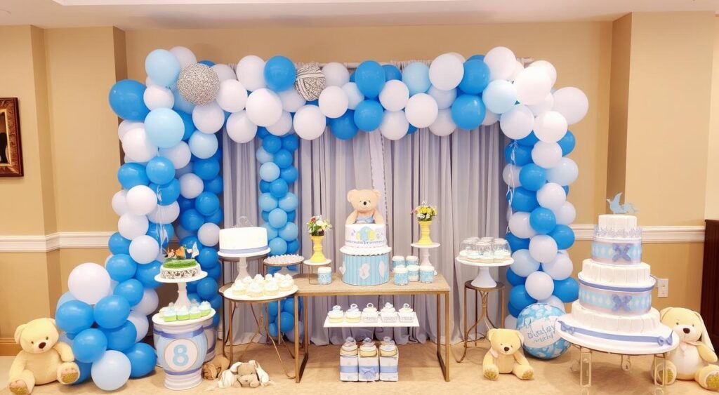 decoração chá de fraldas ursinho vs balão