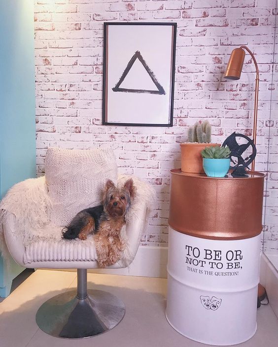 decoração com barril