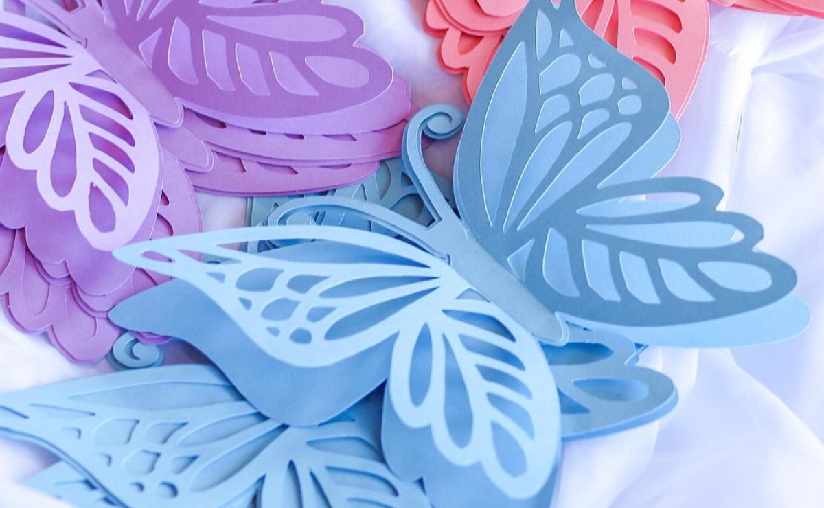decoração com borboleta de papel