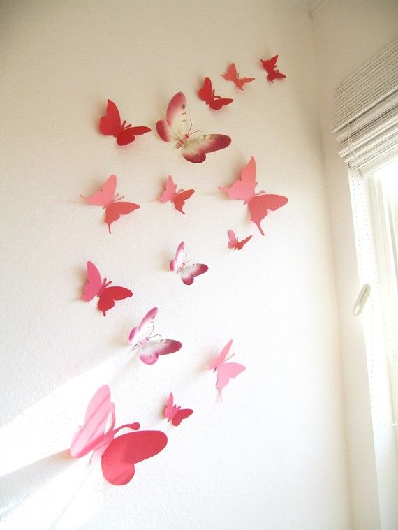 ideias de decoração com borboletas de papel para quarto infantil
