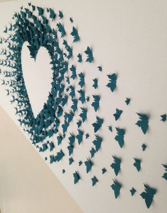 ideias de decoração com borboletas de papel para quarto infantil