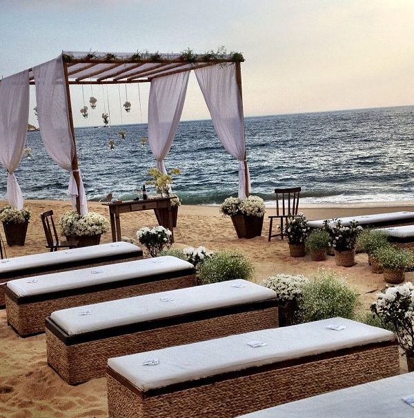 quanto custa a decoração de um casamento na praia à tarde