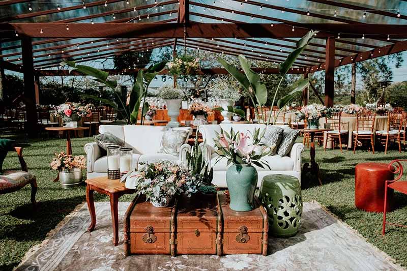 ideias decoração casamento campo rústico simples