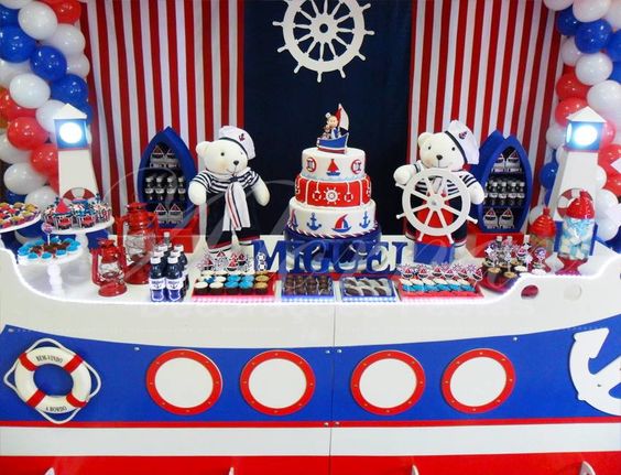 ideias criativas decoração chá de bebê marinheiro