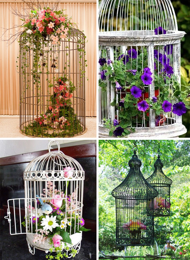 decoração de festa com gaiolas