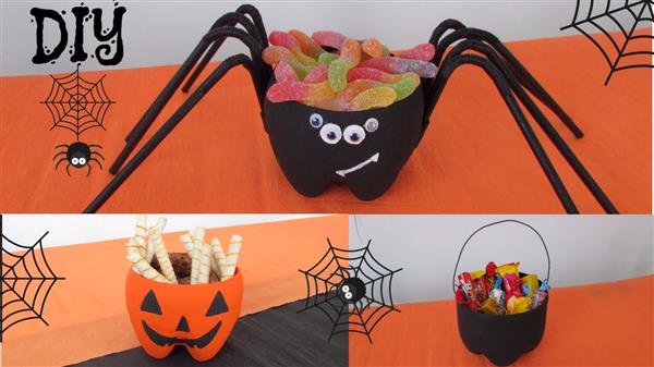 decoração de halloween externa reciclada
