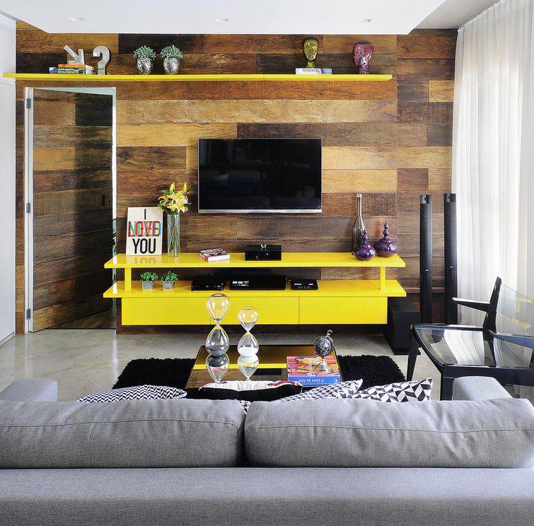 ideias de decoração de madeira para sala pequena