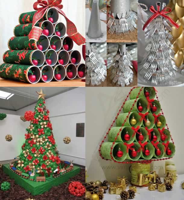 passo a passo árvore de natal com rolos de papel higiênico