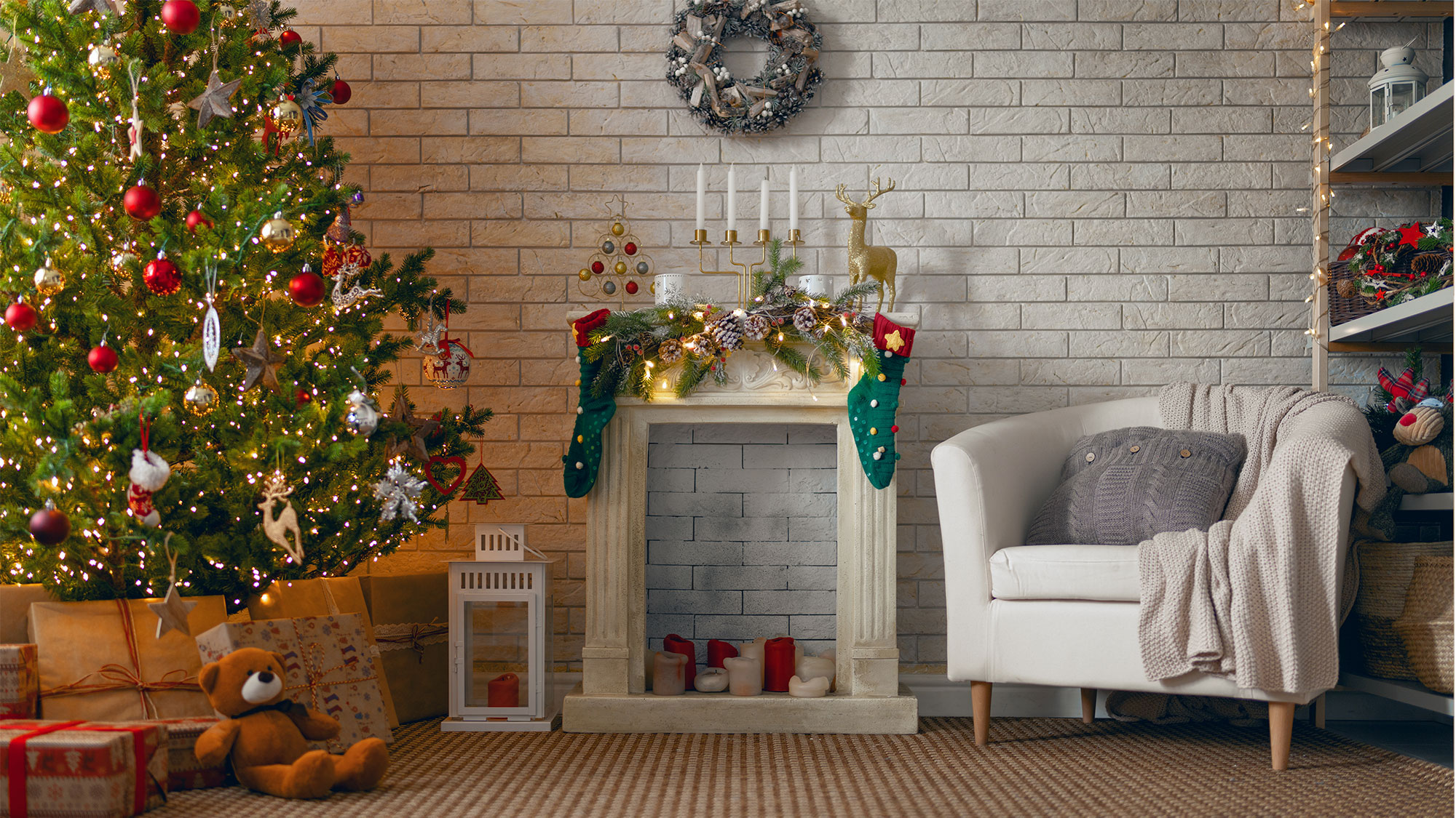 ideias criativas decoração natal sala pequena