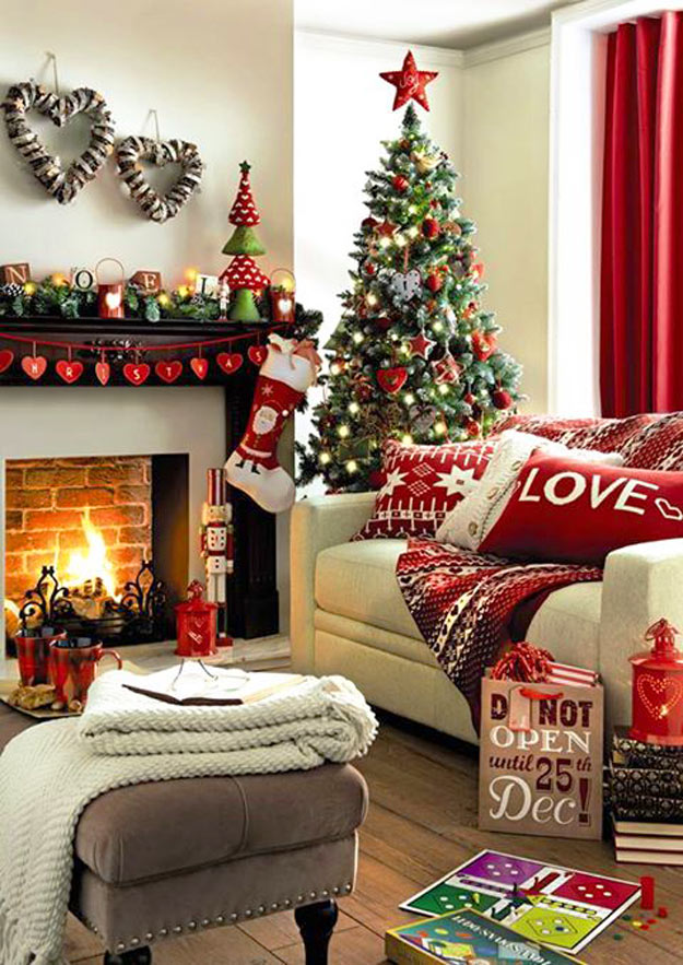 ideias criativas decoração natal sala pequena
